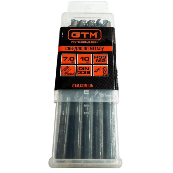 Фото - Сверло GTM 7,0мм HSS 10 шт. с двойным покрытием (EM2-070K)